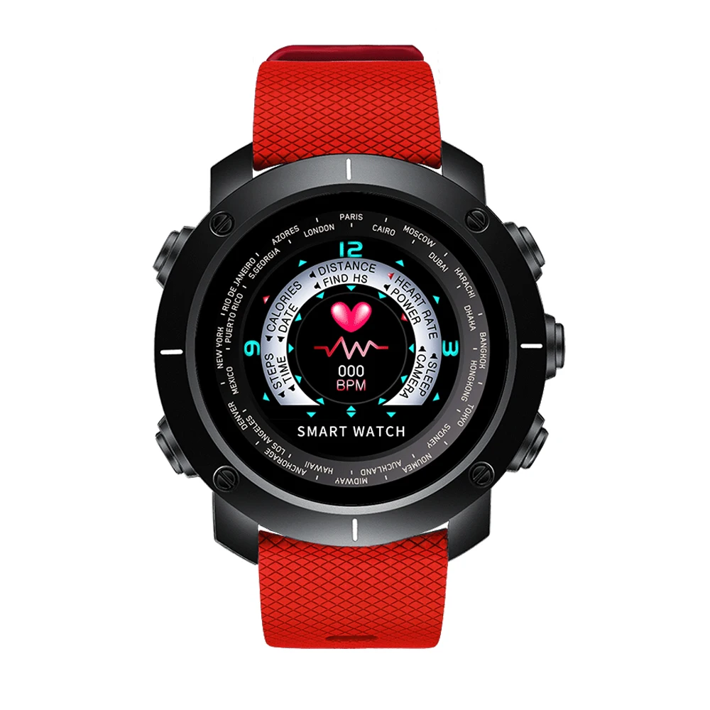 ABS Dial Red Bozlun 3D умные цифровые часы для мужчин, уличные спортивные часы, монитор сердечного ритма, шагомер, калории, фитнес, Bluetooth, умные часы W30 - Цвет: ABS Dial Red