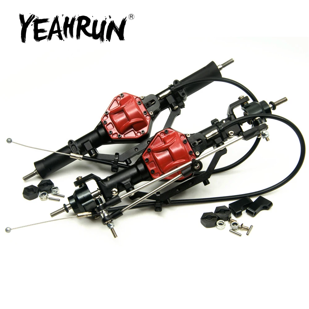 

YEAHRUN Complete Metal Aluminum Front / Rear Axle with 4WD Lock for Axial SCX10 1/10 RC Crawler Car Upgrade Parts