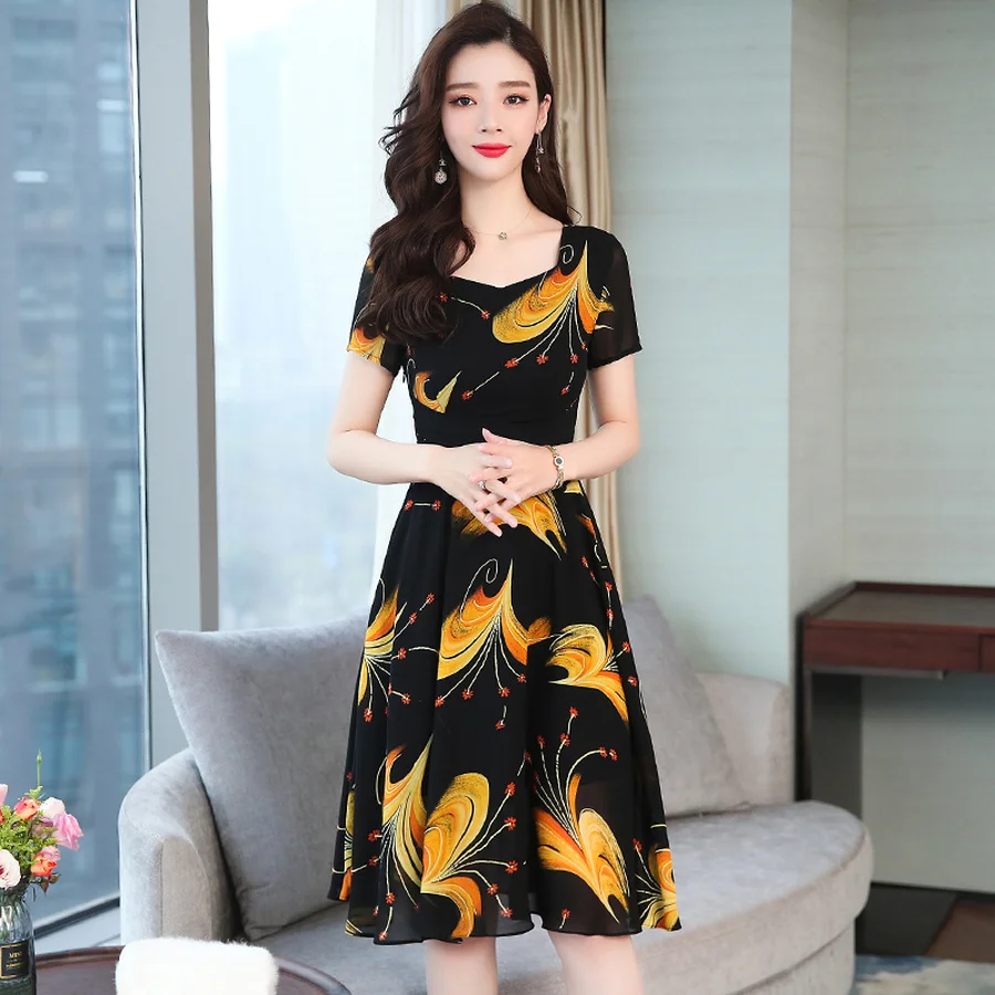 Летнее платье из шифона с цветочным мотивом в винтажном стиле пикантные Бохо