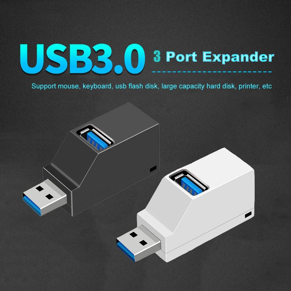 Портативный универсальный мини-концентратор с 3 портами USB 0 высокоскоростной