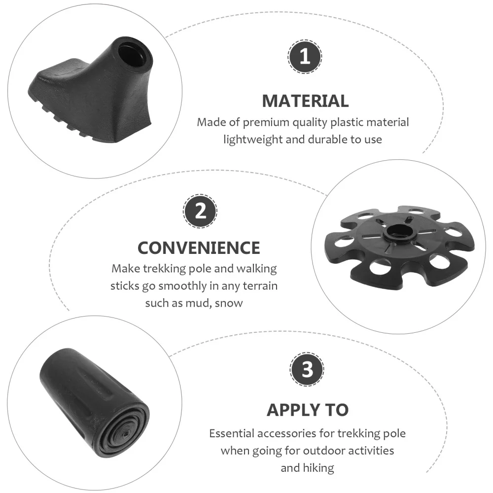 

20pcs Trekking Pole Tips Replacement Hiking Pole Accessories Replacement