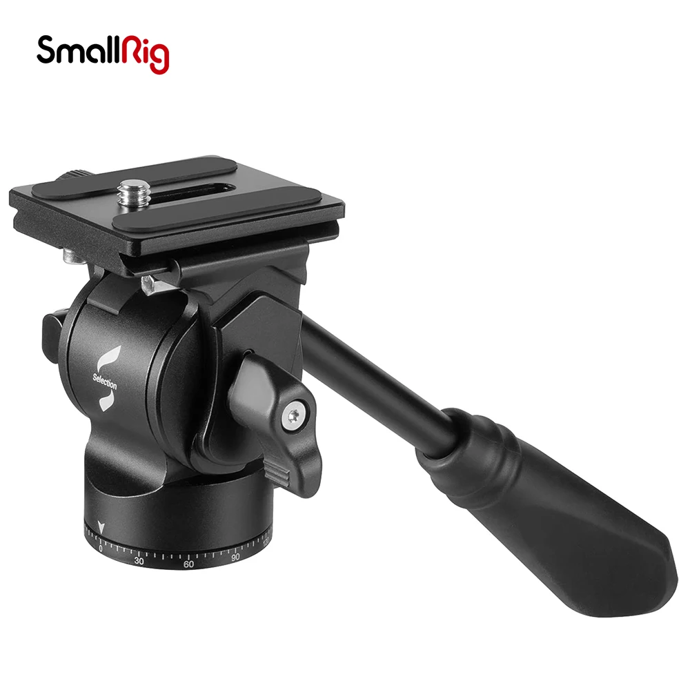 Cabeça de Inclinação Tripé com Placa de Liberação Rápida para Arca Swiss para Câmeras de Vídeo Compactas e Câmeras Smallrig Cabeça Fluido Dslr 3259 Pan