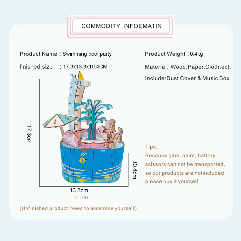 CUTEBEE Diy музыкальная шкатулка Кукольный дом Миниатюрный домик с деревянная мебель