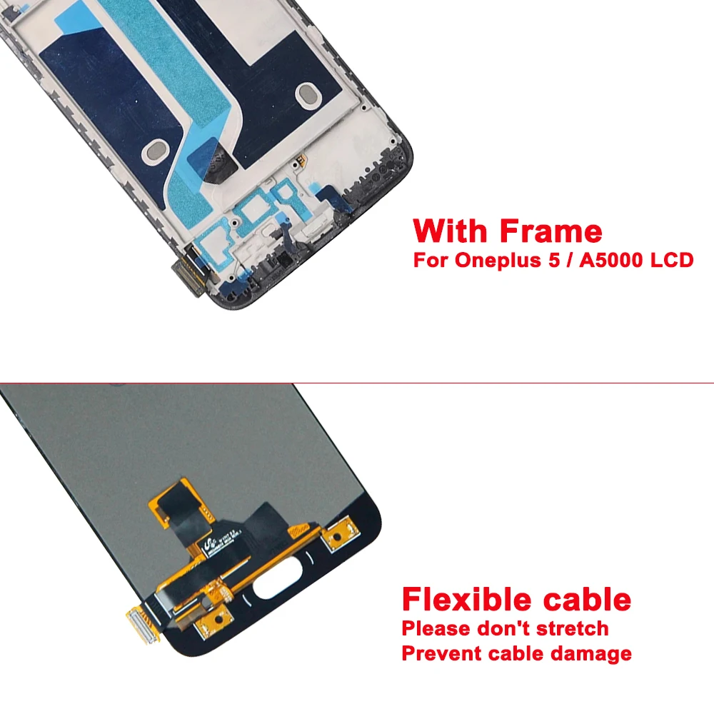 Peças de Reposição com Quadro para Oneplus Montagem da Tela Lcd para 1 + 5 Testado Super Amoled Display Lcd 5 Toque 100% 5.5 2 Telefonia e Comunicação