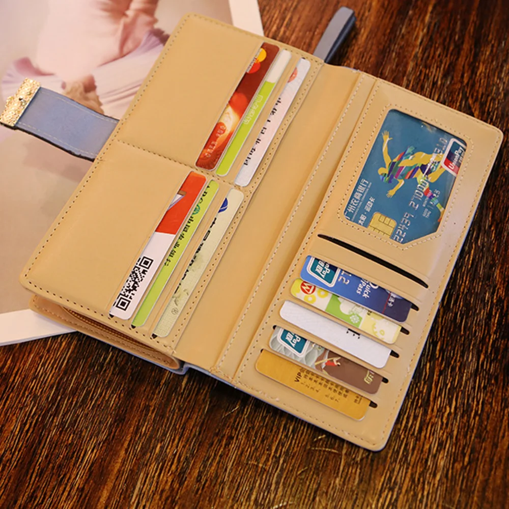 

Women Wallet HASP Long Zipper Buckle Wallet Hollow Leaf Wallet Card Holder Ladies Card Holder PU Leather Clutch Card Holder Girl
