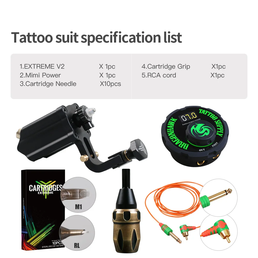 Набор татуировок DragonHawk тату макияж роторная машина набор картриджей иглы мини