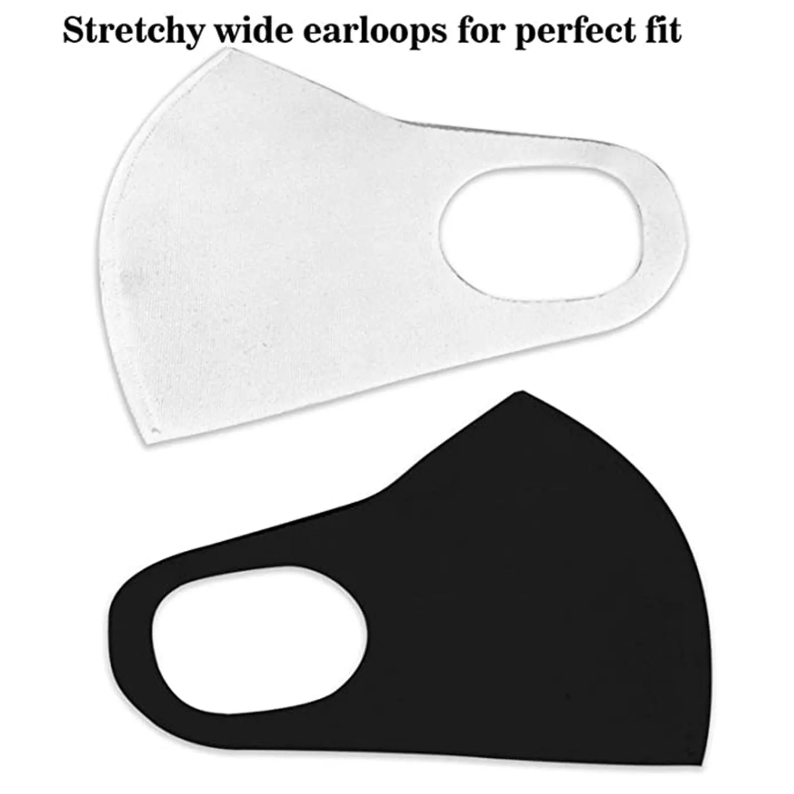 Полумаска черная полубелая крутая маска 3D дизайн моющаяся многоразовая для лица