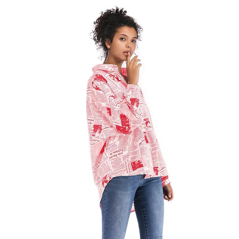 

Long Sleeve Letter Printing Shirt Female Loose Trend All Seasons
