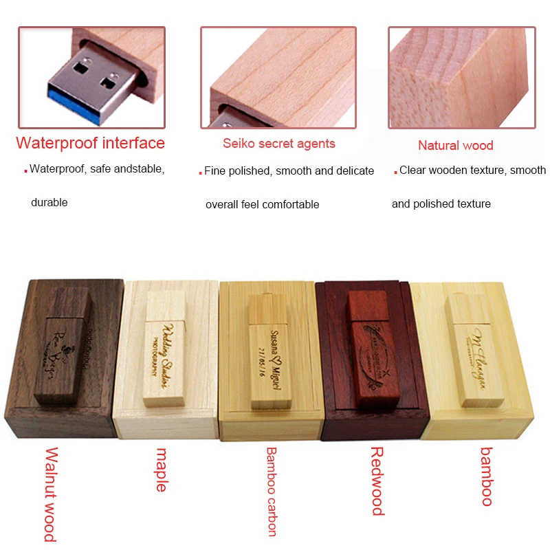 Флэш накопитель JASTER usb 3 0 + коробка (1 шт. бесплатный логотип) деревянный кленовый