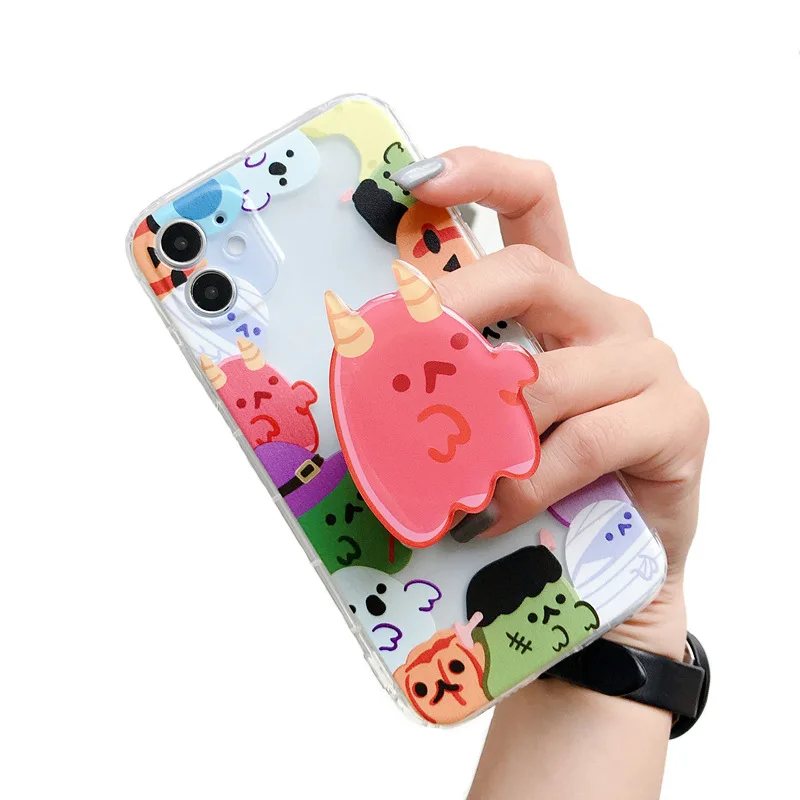 

2020 new cartoon universal mobile phone holder folding socket holder finger ring holder Phone Socket Stand Holde for iPhone 11