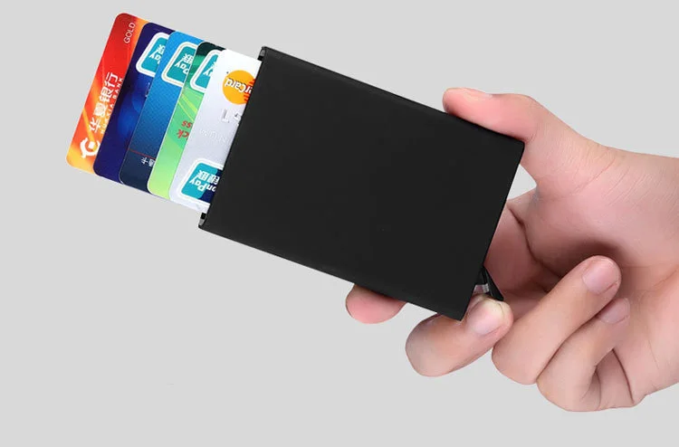 KUDIAN BEAR RFID защита кредитный держатель для карт алюминиевый брендовый чехол для визиток антимагнитный металлический кошелек держатель BIH119 PM49