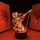 Аниме 3D светодиодный светильник Атака Титанов 4 Энни леонхарт фигурка для спальни Декор ночник детский подарок на день рождения лампа