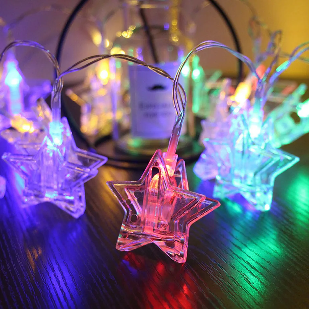 Светодиодная гирлянда с зажимом для фотографий изображением карты пять звезд на