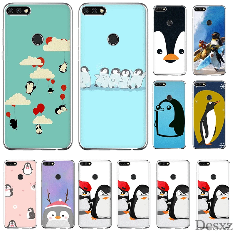 Чехол для телефона Huawei Honor 6A 6C 7A 8 8X 9 9X 10 View 20 Lite Pro Play Hard Cover Penguin|Чехлы-накладки| |