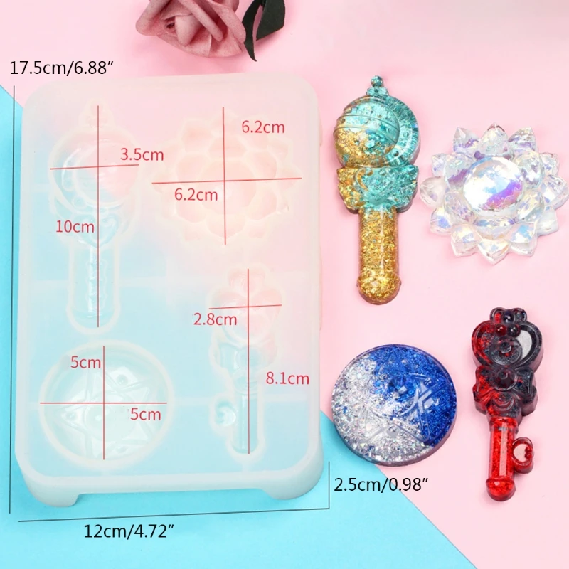 

Crystal Epoxy Resin Mold Magic Wand Silicone Mould DIY Crafts Jewelry Plaster Aromatherapy Casting Tools