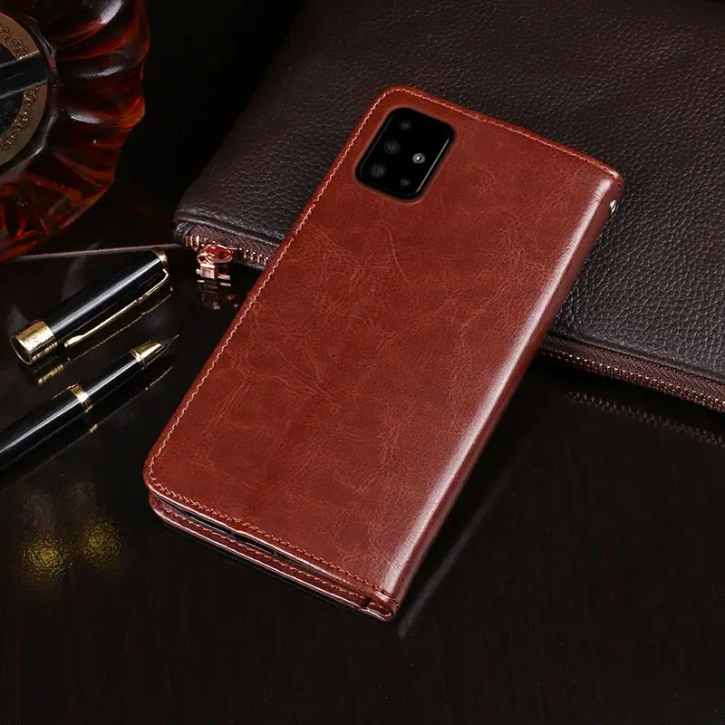 Чехол книжка для Samsung A51 деловой кожаный чехол бумажник телефона Galaxy чехлы
