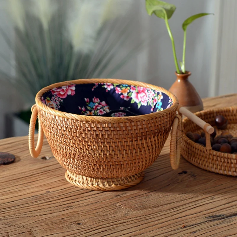 Вьетнамская корзина из ротанга плетеная для закусок и конфет ручной работы