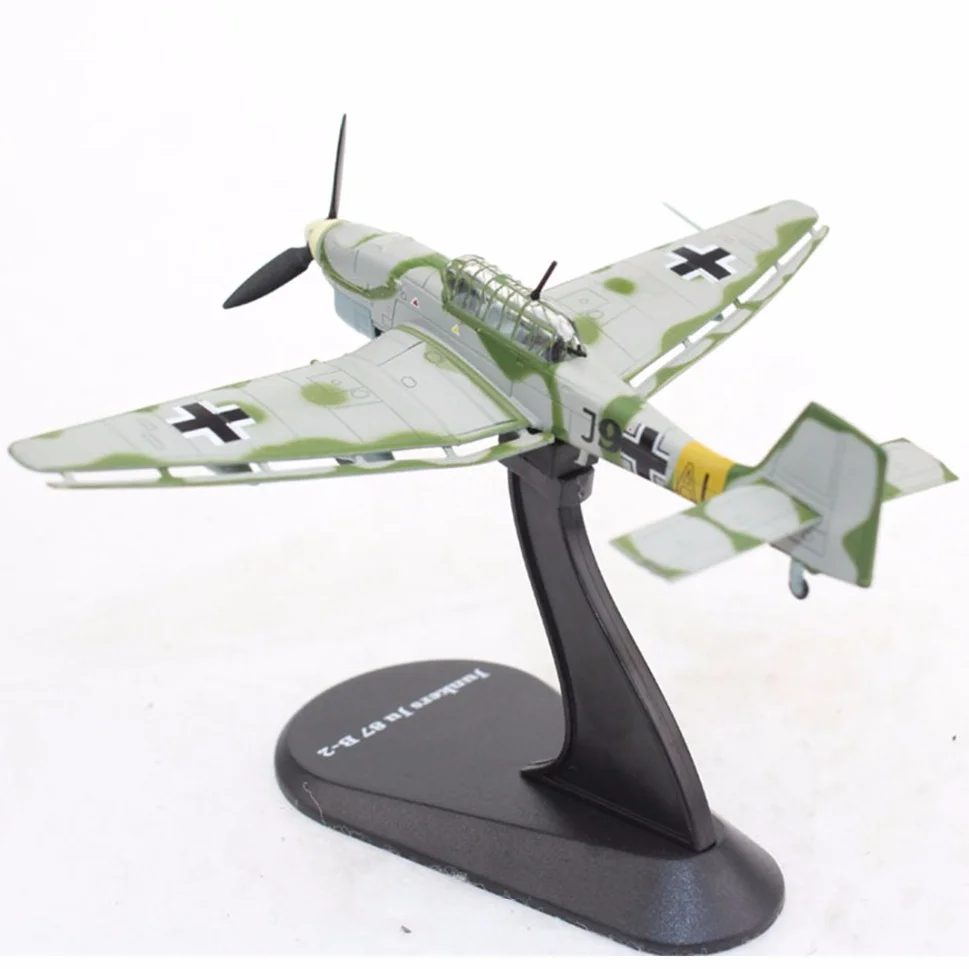 Die cast Military -Plane Models 1:100 Ju 87B Stuka Dive Bomber Army - Aircraft Airlane Model Toys for Collection Gift