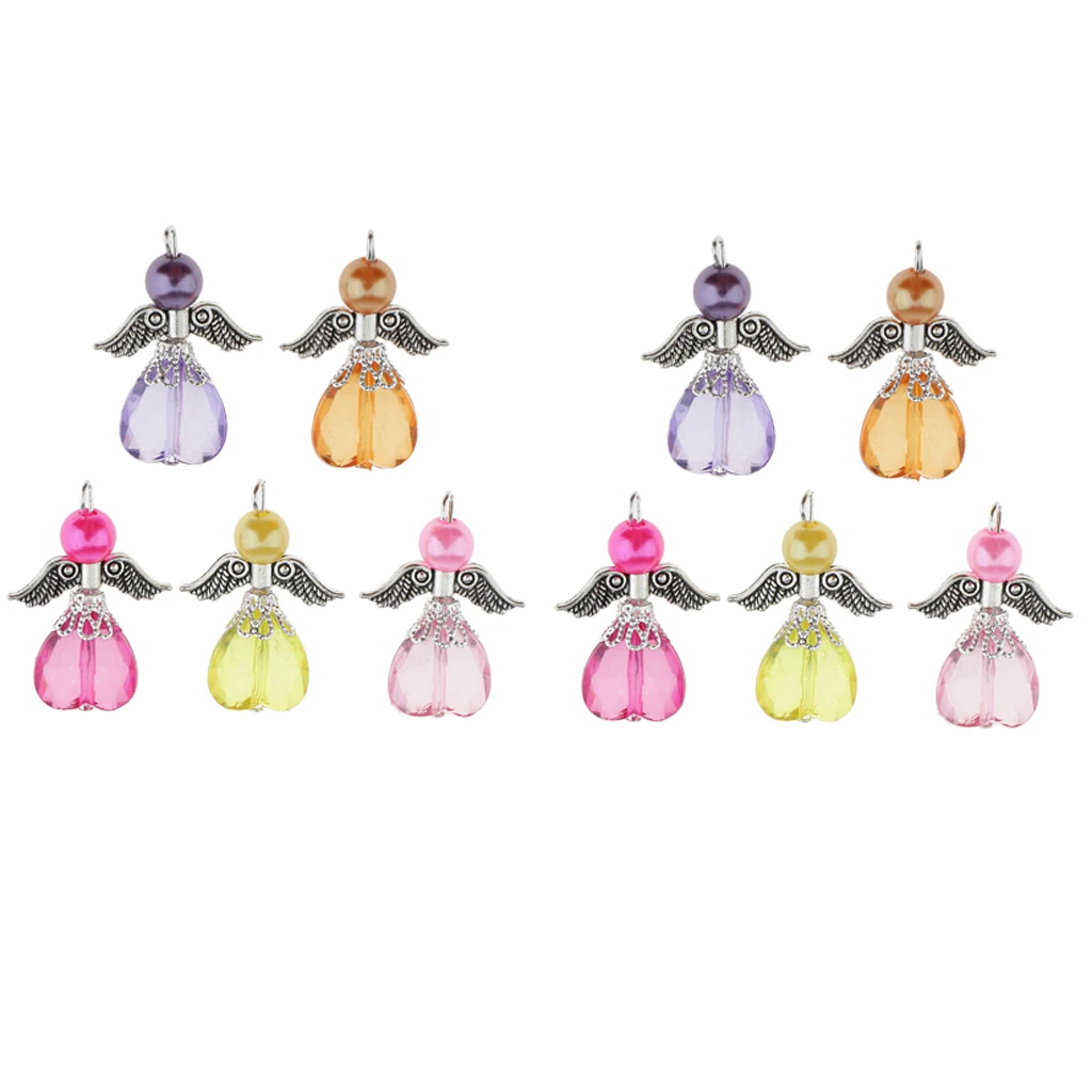 10 шт Смешанные Подвески с крыльями ангела Висячие бусины античные крылья для