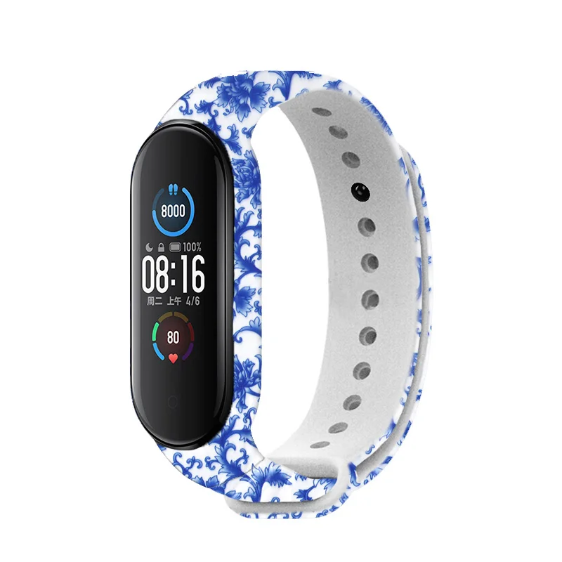 For Xiaomi Mi band 5 4 Strap Silicone Wrist Bracelet mi band 6 straps Soft Printing Colorful Watchband Accessories for mi band 3