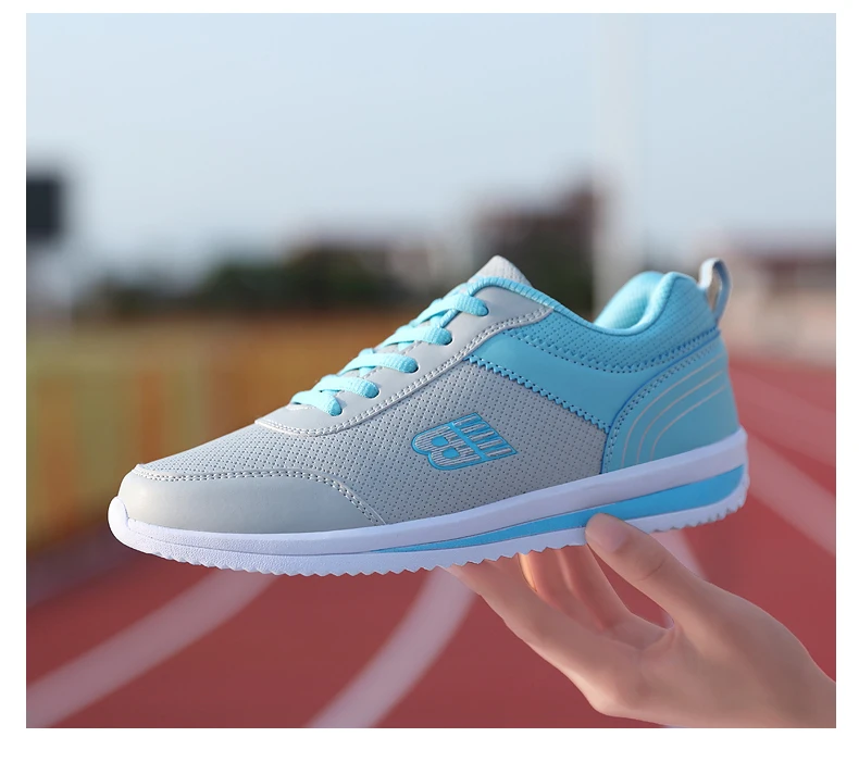 Size 35-41 New Fashion Tennis Shoes for Women Ultra-light Leather Blue Sneakers Gym Sport Shoes Tenis Feminino Basket Femme