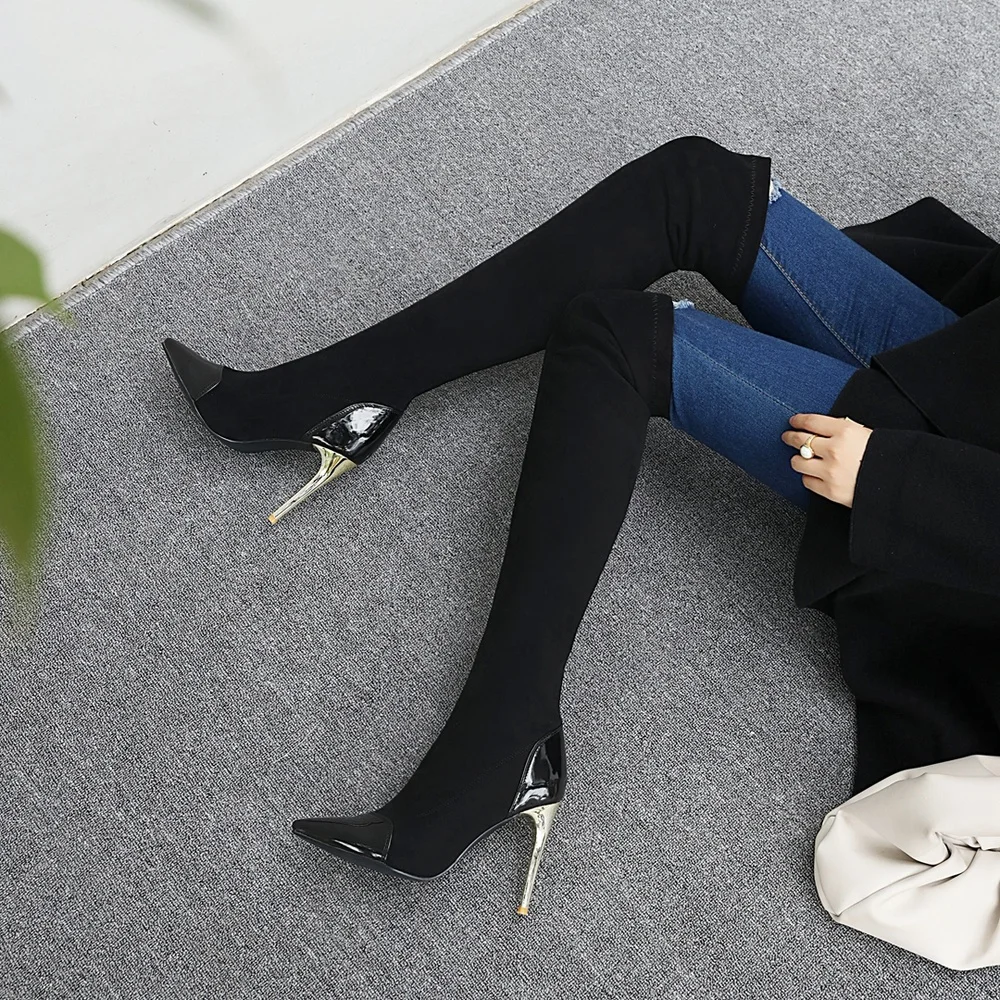 

The new arrival winter women shoes Over knee boots women boots Fashion boots Female boots High heels sexy snow boots Size 34-48