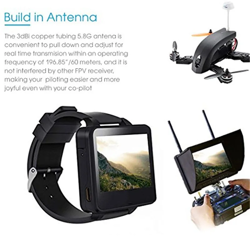 200RC FPV Watch 5.8GHz 40CH HD 2 Inch TFT LCD Display Monitor Wireless Receiver for DIY RC Drone Camera Quadcopter | Электроника