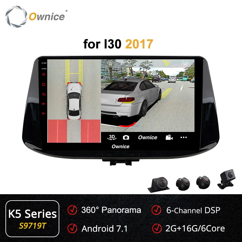S9719 K5 Series Ownice K1 K2 K3 K5 K6 DSP 360 panorama Android 9,0 Octa 8 ядерный для hyundai i30 автомобильный dvd-плеер Navi gps радио 4G LTE - Color: S9719 K5 Series