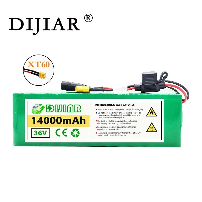 Аккумуляторная батарея DiJiar 36V1 4ah 10S4P для электромобиля аккумулятор 18650 мощность 500