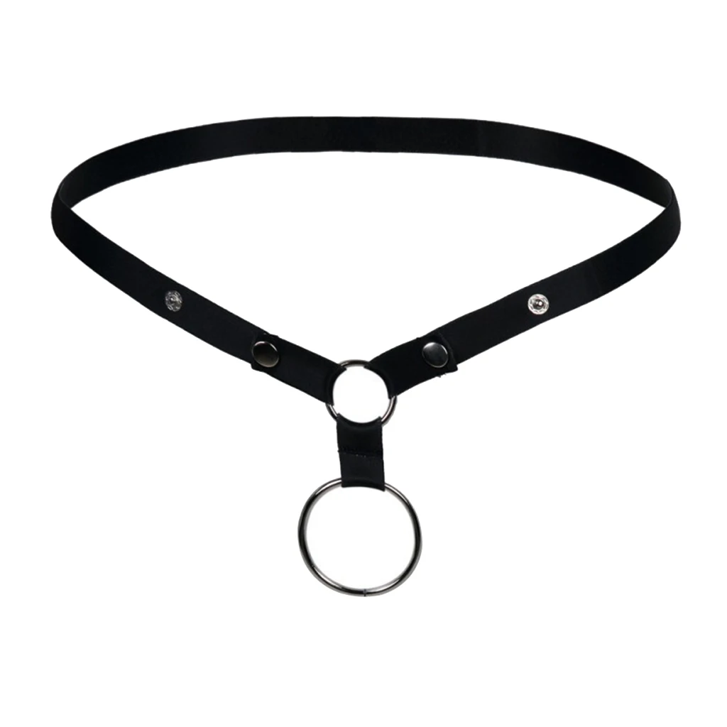 Мужские трусы стринги с открытой промежностью черные Трусы металлическим