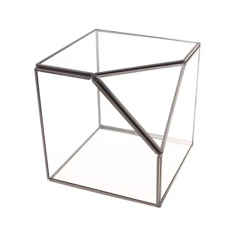 

Modern Glass Terrarium Storage Box Clear Glass Geometric Terrarium Succulent Plant Display Box, Decorative Votive Candle Holder