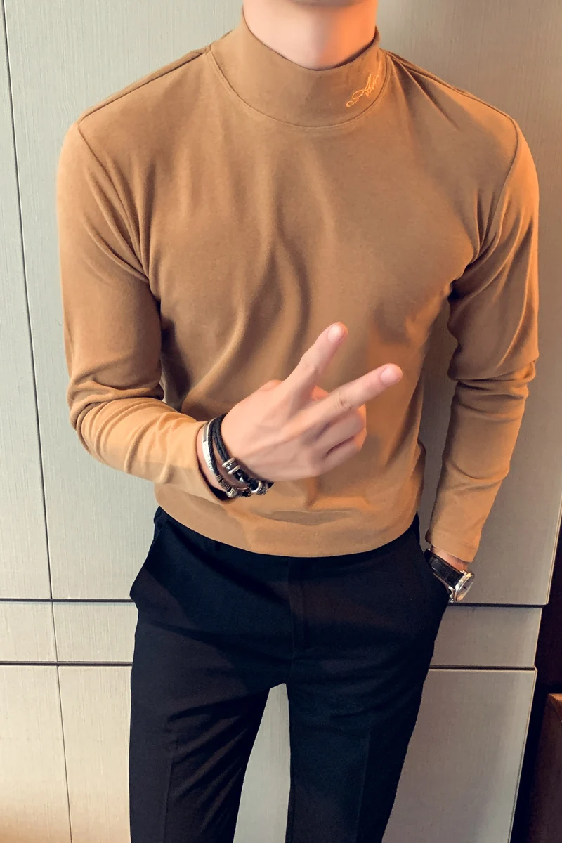 Лидер продаж мужские повседневные футболки высокого качества с длинными