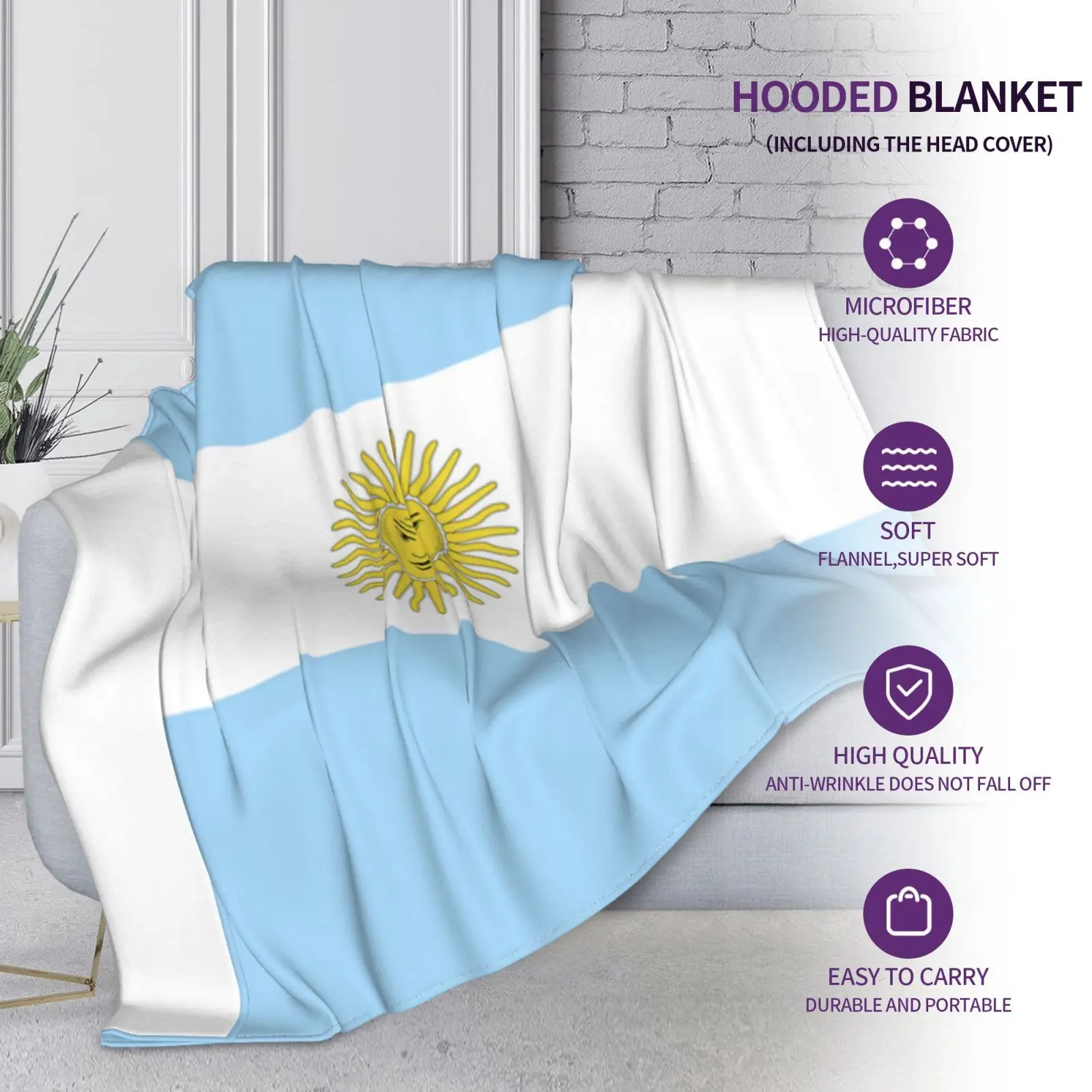 

Настраиваемая толстовка с капюшоном из микрофибры, кораллового флиса, флага Аргентины, синего цвета, теплая, для улицы, для взрослых и детей,...