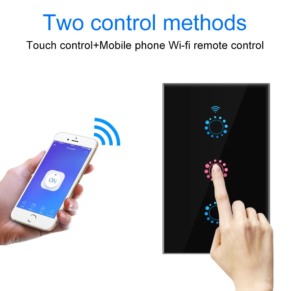 110V Стандартный WI-FI Smart Touch Стекло Панель переключатель приложение Дистанционное Управление сроки Совместимость с iOS и Android OS 1/2/3 переключатель