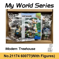 new my world series modern treehouse building blocks sky tower jungle abomination pig house bricks toys for boy christmas gifts