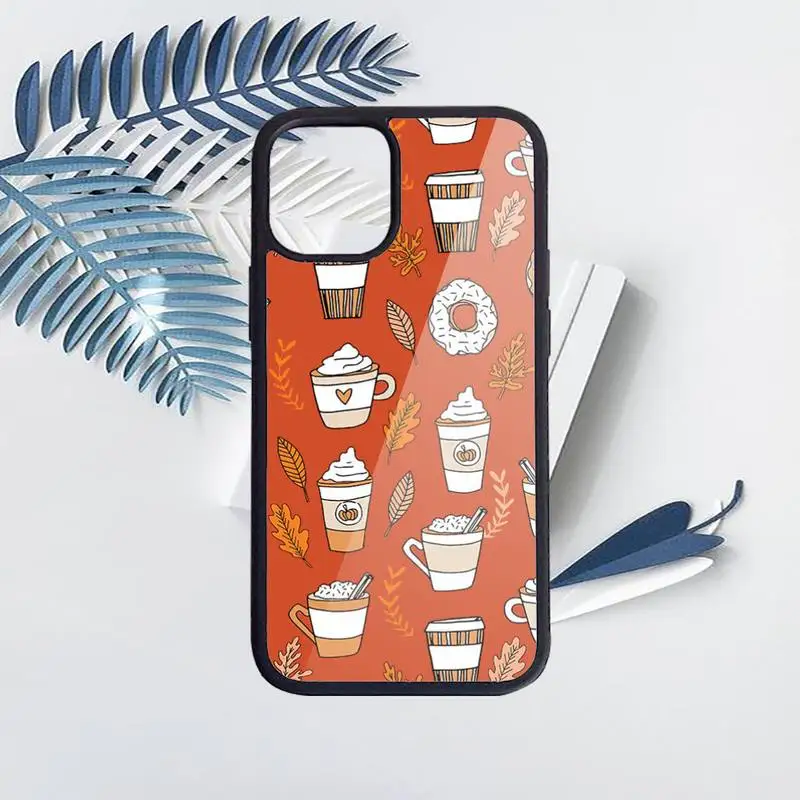 

Fallen leaves Pumpkin happy autumn fall Phone Case PC for iPhone 11 12 pro XS MAX 8 7 6 6S Plus X 5S SE 2020 XR
