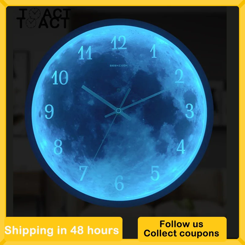 Светящиеся Настенные часы в современном стиле тихие светодиодные светящиеся