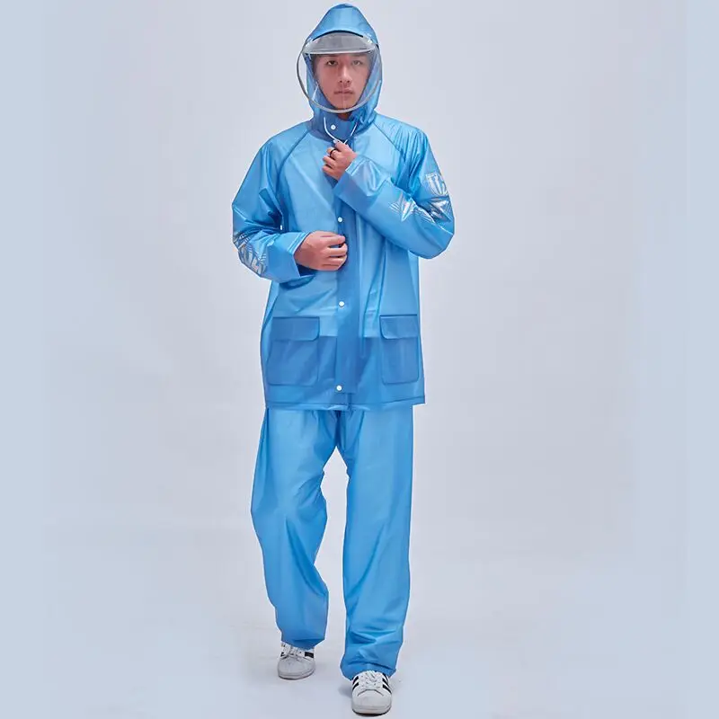 

Waterproof Mens Sports Suits Mountaineering Adult Plastic Raincoat Pants Motorcycle Hiking Camping Yagmurluk Rain Gear BE50rc