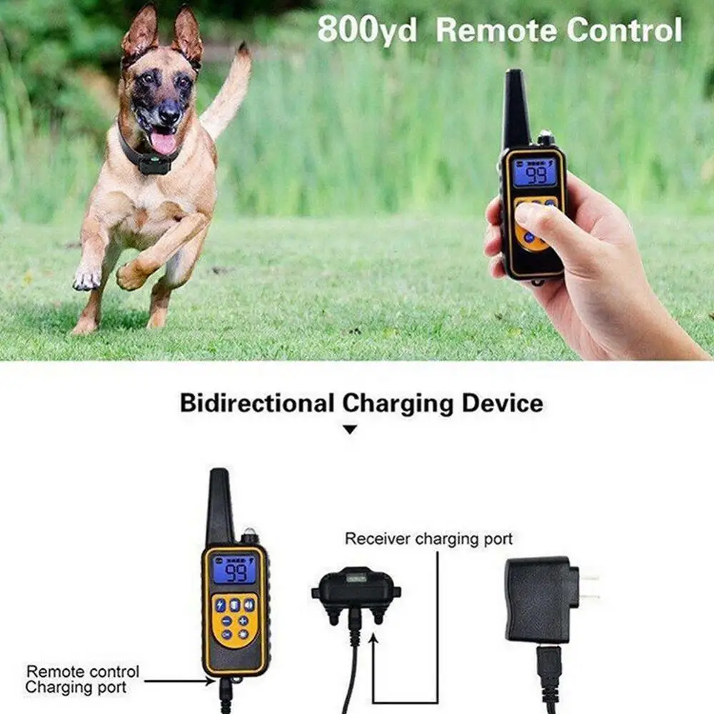 

Remote Control Pet Dog Training Collar Up To 880 Yards Training Waterproof Pet Supp Vibration For Dogs Rechargeable Shock S S5G9