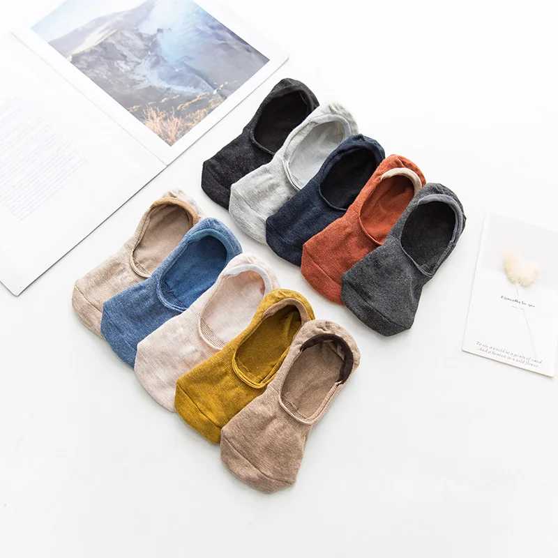 Носки-невидимки женские хлопковые однотонные 10 шт. = 5 пар | Женская одежда