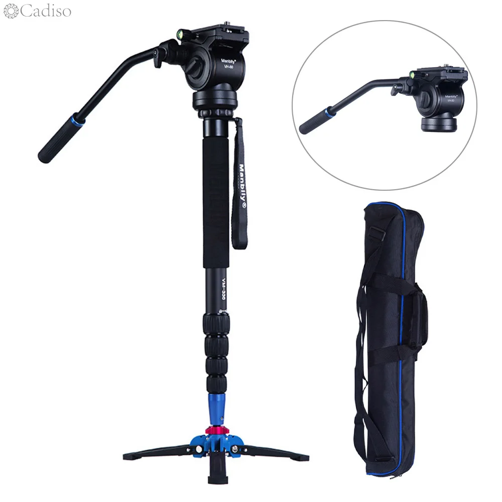 

Cadiso Manbily VM-336 Aluminum Alloy Fluid Drag Pan Head Video Camera Tripod Monopod with Carry Bag for DSLR Camera