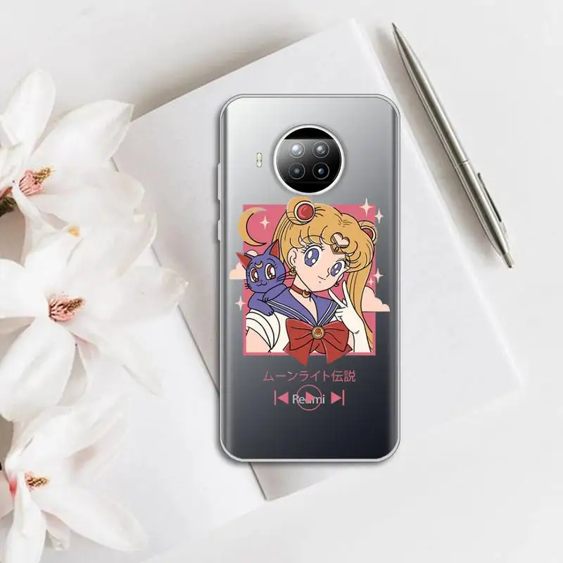 

Sailor Moon Phone Case Transparent for Xiaomi mi Redmi note 10 t 8 9 pro lite 11 Samsung S 8 9 10 20