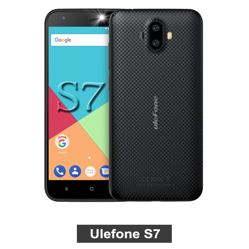 S7 black Ulefone S7 5,0 дюймов HD 3g WCDMA смартфон Двойная камера заднего вида MTK6580 четырехъядерный процессор три слота 8 Гб rom Android 7,0 мобильный телефон - Цвет: S7 black