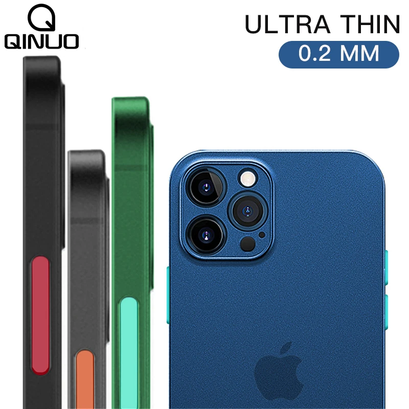 Ультратонкий простой матовый чехол для телефона iPhone 12 Mini 11 Pro Max XS XR X iP 7 8 Plus SE 2020