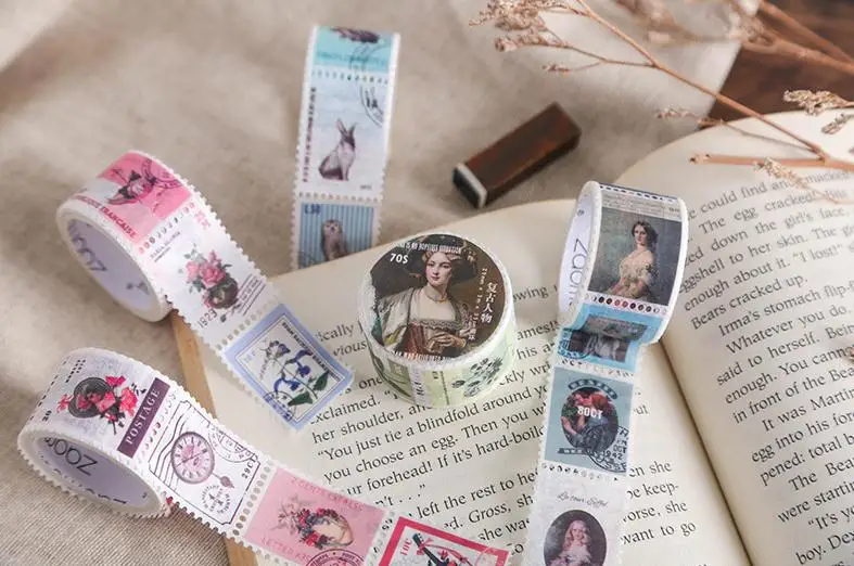 Винтажный штамп серии Bullet Journal васи лента Ретро кофейное растение Алиса декоративная клейкая лента Сделай Сам Скрапбукинг наклейка этикетка