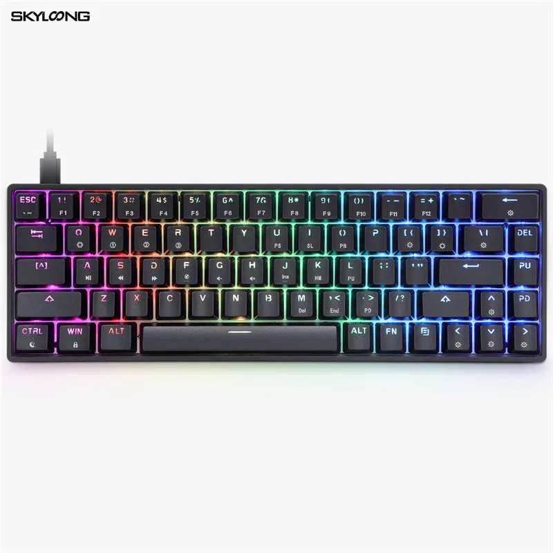 

Механическая клавиатура Skyloong GK68, проводная клавиатура с RGB-подсветкой и колпачками из АБС-пластика, Игровая клавиатура Gateron с красным перекл...