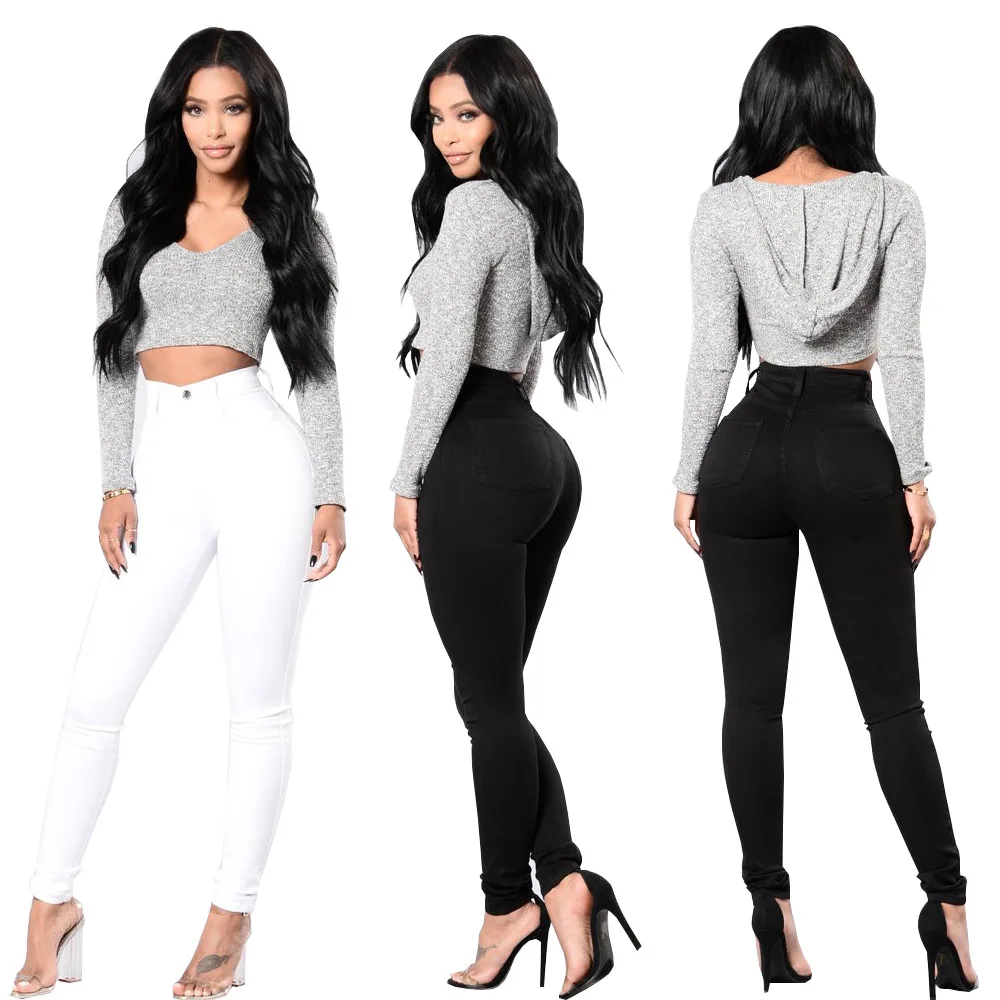 White Skinny Push Up Jeans for Women High Waist Elastic Denim Pants XXL Size Femme Trousers New Arrival 2021 Winter Sale Items