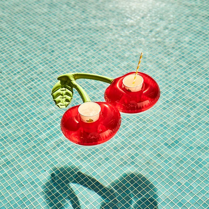 

2022 new Air cushion cup, inflatable cute cup holder, swimming pool float, coaster floating device