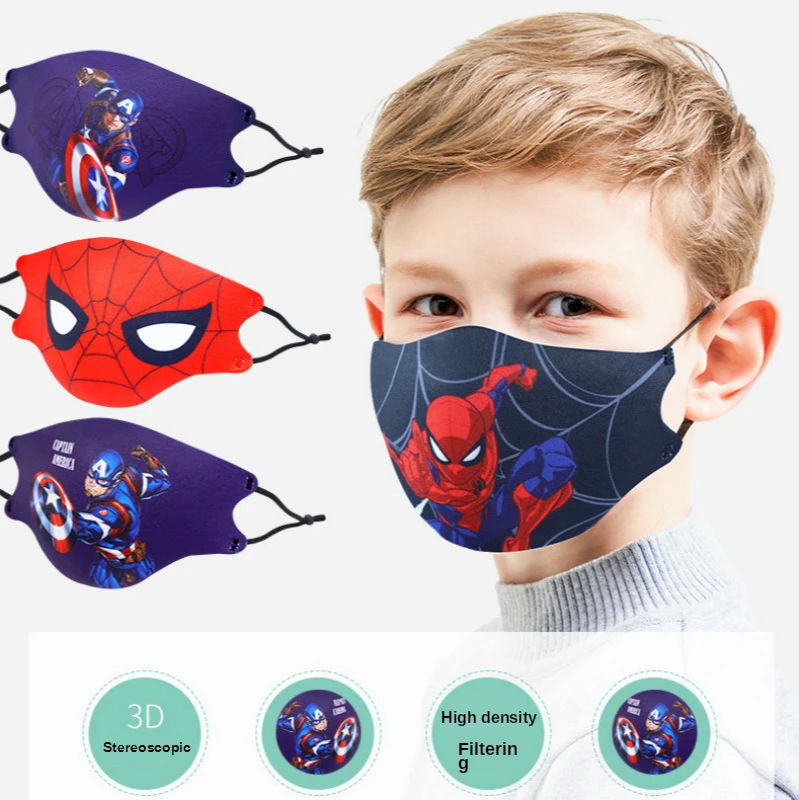 Детская маска для лица Disney моющиеся хлопковые Многоразовые Дышащие маски Микки и