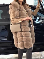 high quality fur vest coat luxury faux fox warm women coat vests winter fashion furs womens coats jacket gilet veste 4xl